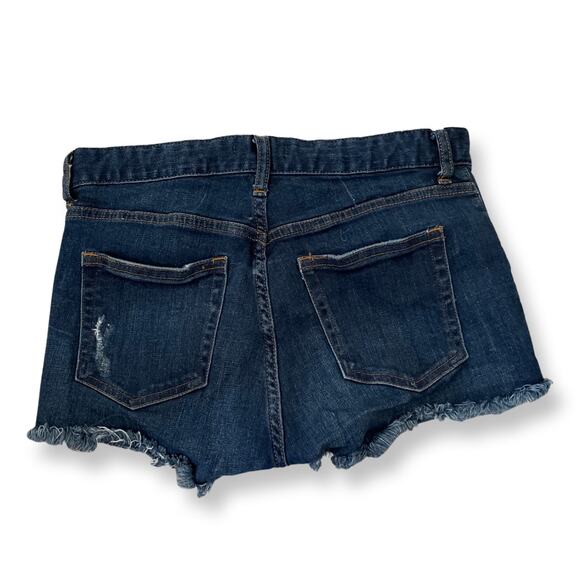H&M Dark Blue Denim Fringe Design Shorts Size 4 - Picture 2 of 3